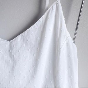 Old Navy Sleeveless White Midi Dress with Swiss Dots - Size Small